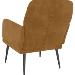 Fotel Wypoczynkowy Brązowy Aksamit Tapicerowany Do Salonu Pokoju 62x79x79