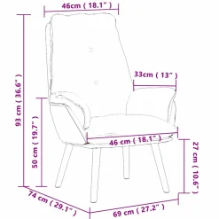 Fotel Wypoczynkowy Różowy Tapicerowany Do Salonu Pokoju 69 x 74 x 93 cm