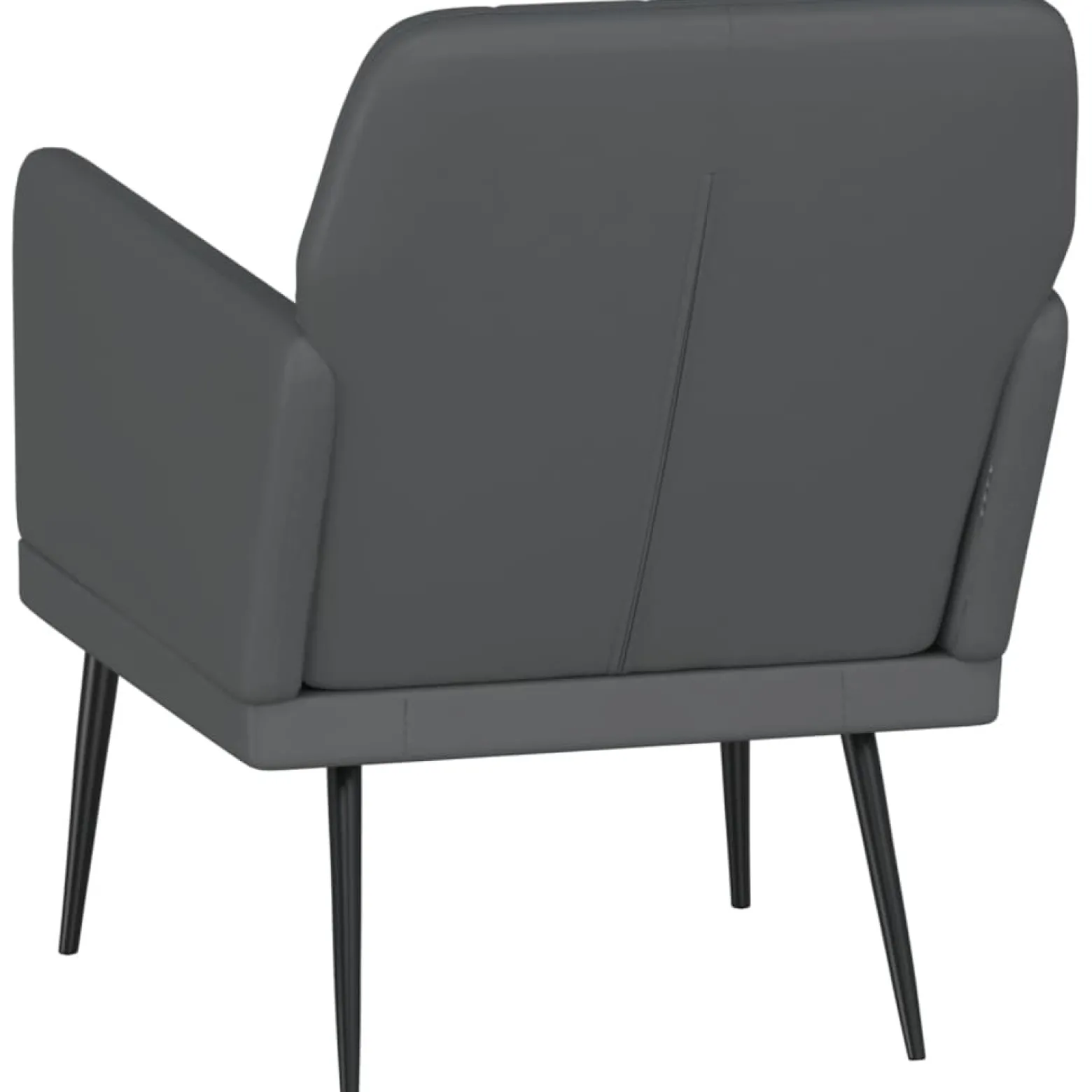 Fotel Wypoczynkowy Szary Ekoskóra Tapicerowany Do Salonu Pokoju 61x78x80 cm