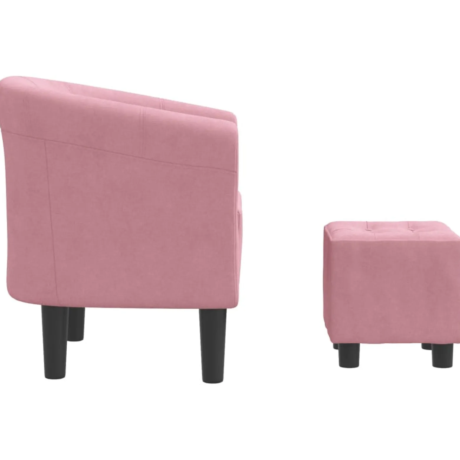 Fotel Wypoczynkowy z Podnóżkiem Różowy Aksamit Do Salonu Pokoju