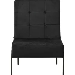Fotel 65x79x87 cm czarny obity aksamitem