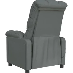 Fotel z masażem ciemnoszary tkanina