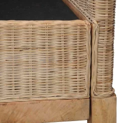 Fotel z poduszkami naturalny rattan