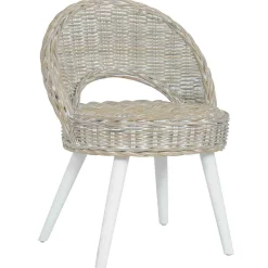 Fotel z rattanu kubu biały