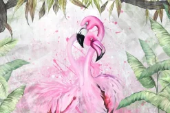 Fototapeta Abstrakcja FLAMINGI Akwarela 90x60cm