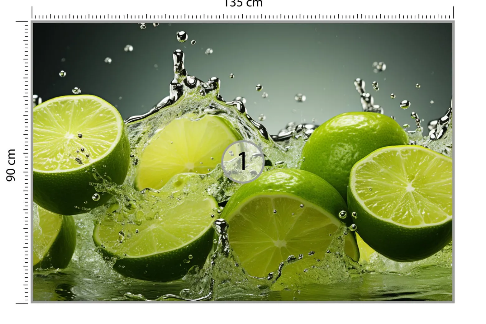 Fototapeta Do Kuchni Abstrakcyjne Limonki Owoce 135x90cm