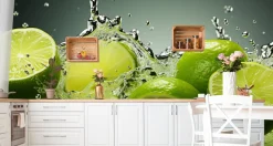 Fototapeta Do Kuchni Abstrakcyjne Limonki Owoce 135x90cm