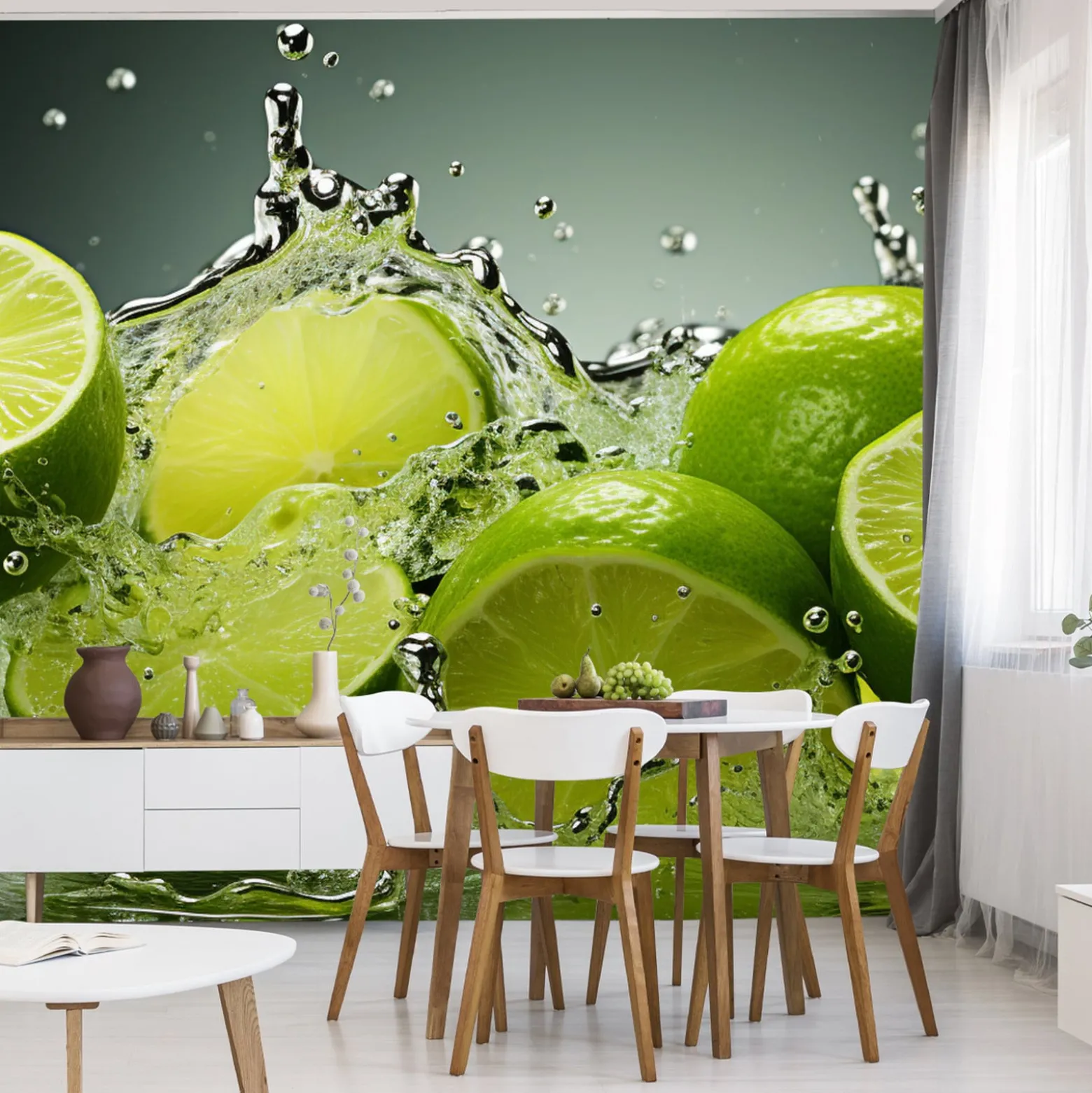 Fototapeta Do Kuchni Abstrakcyjne Limonki Owoce 135x90cm