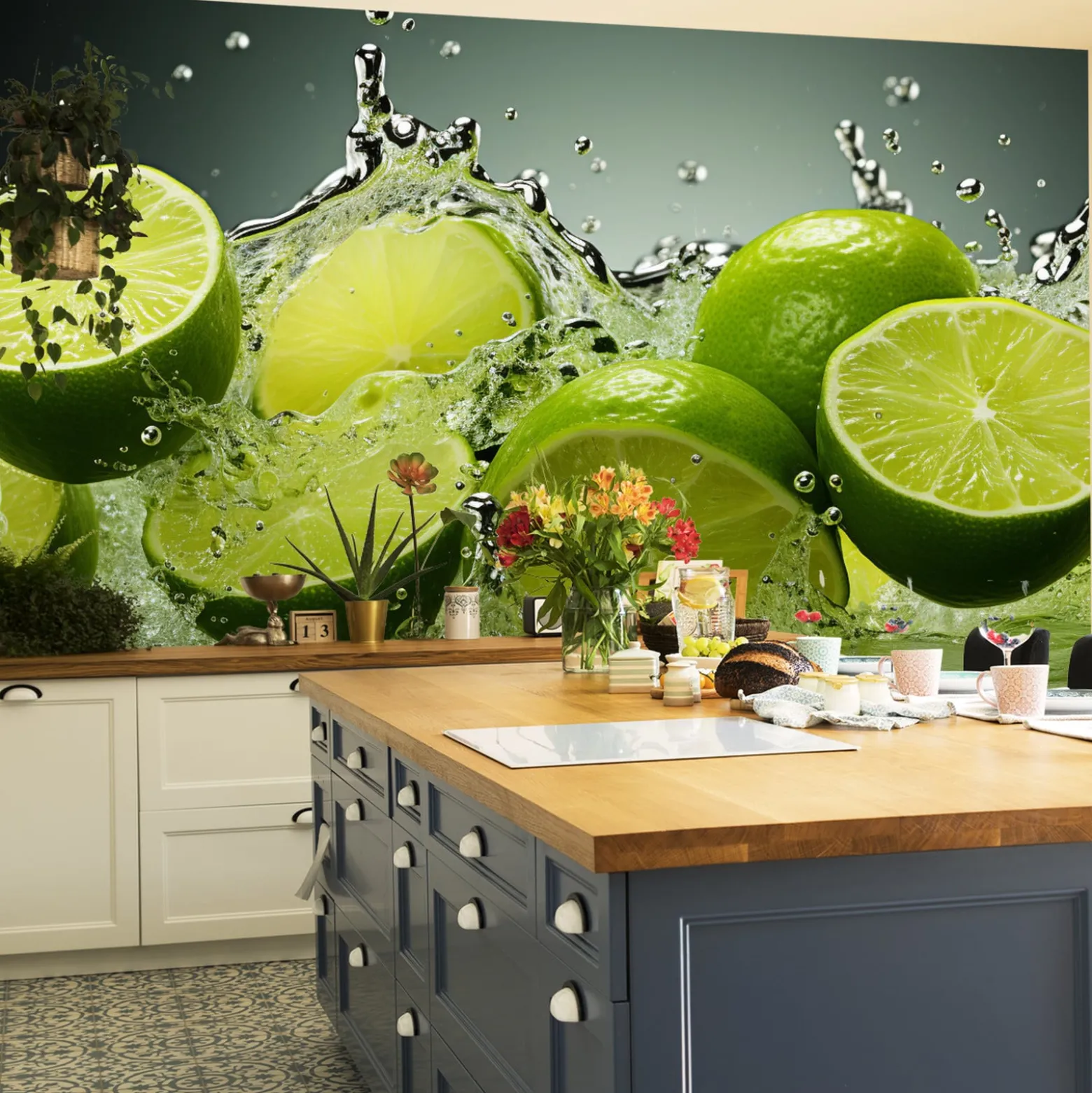 Fototapeta Do Kuchni Abstrakcyjne Limonki Owoce 135x90cm