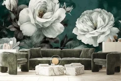 Fototapeta Do Salonu Akwarelowe Białe Peonie 90x60cm