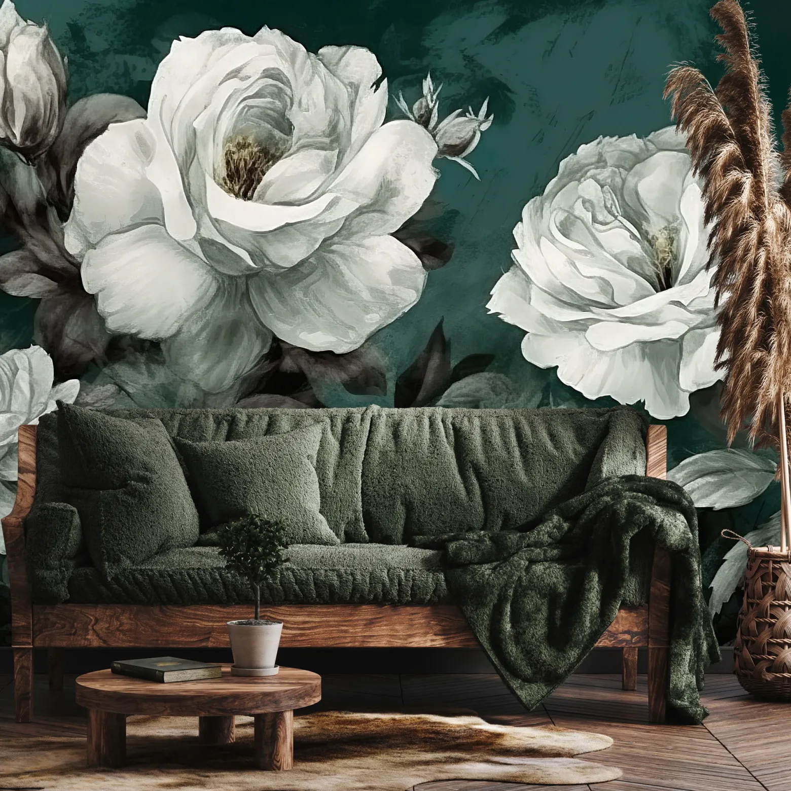 Fototapeta Do Salonu Akwarelowe Białe Peonie 90x60cm
