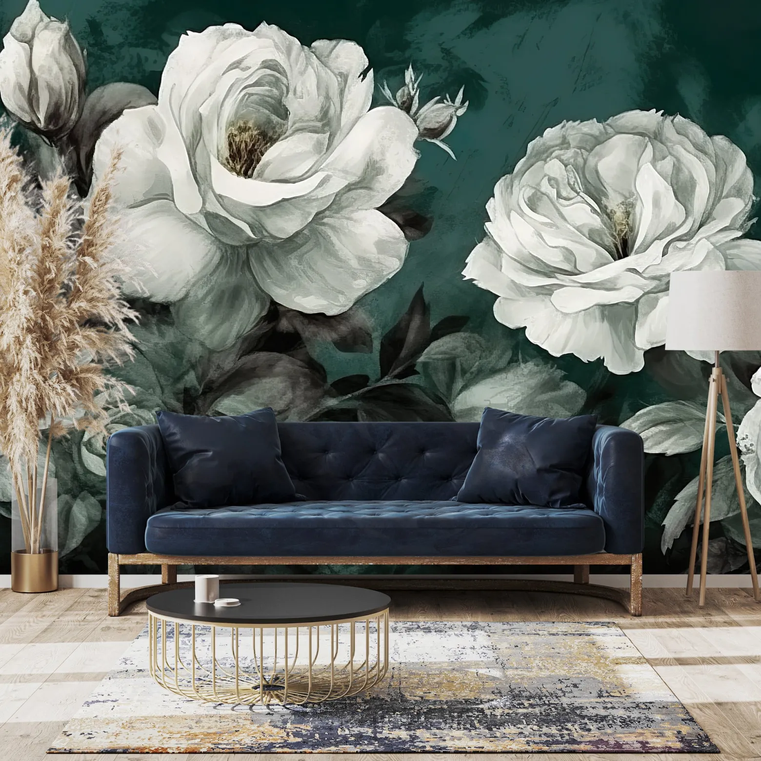 Fototapeta Do Salonu Akwarelowe Białe Peonie 90x60cm