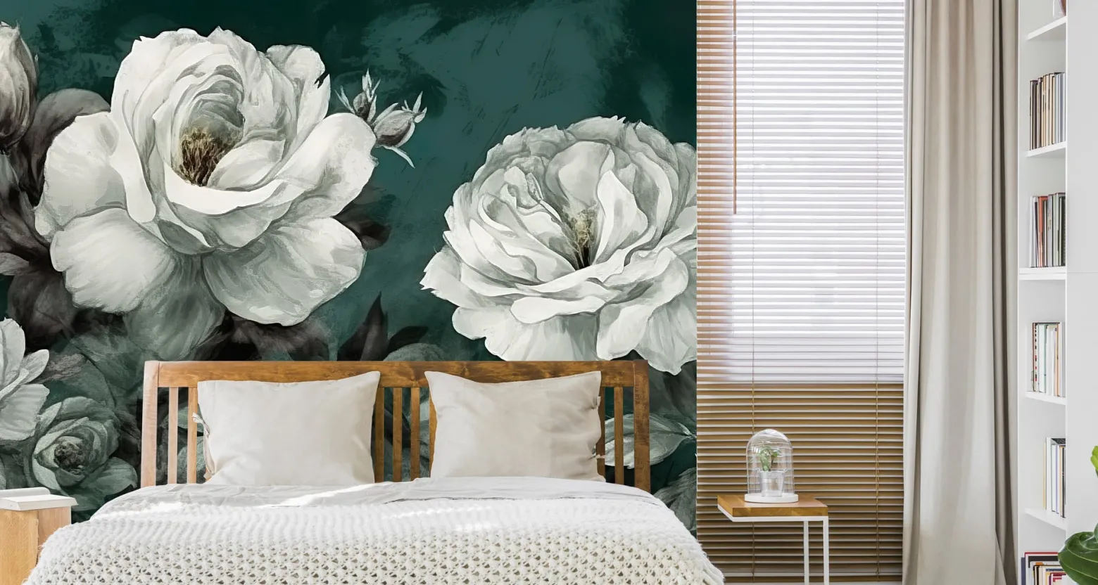 Fototapeta Do Salonu Akwarelowe Białe Peonie 90x60cm
