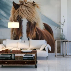 Fototapeta Islandzki KOŃ Zimowy Pejzaż 3D 90x60cm
