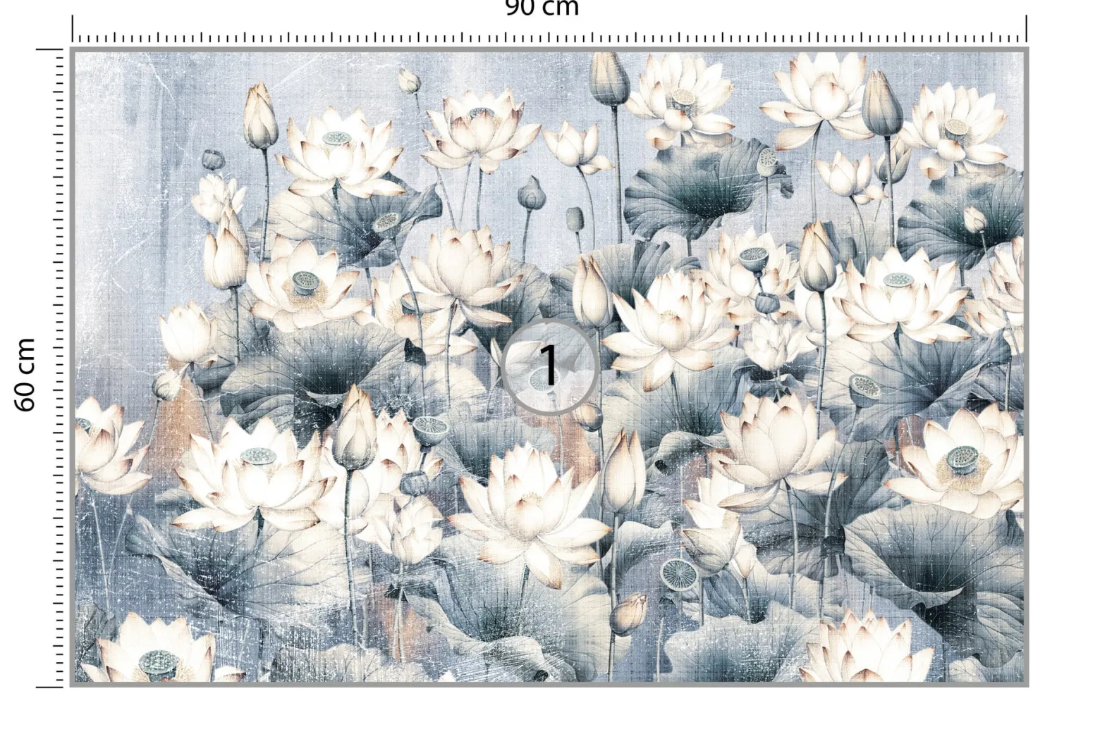 Fototapeta Kwiaty Lotosu W Stylu Vintage 90x60cm
