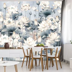Fototapeta Kwiaty Lotosu W Stylu Vintage 90x60cm