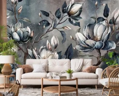 Fototapeta Kwiaty Magnolii Na Betonie 90x60cm