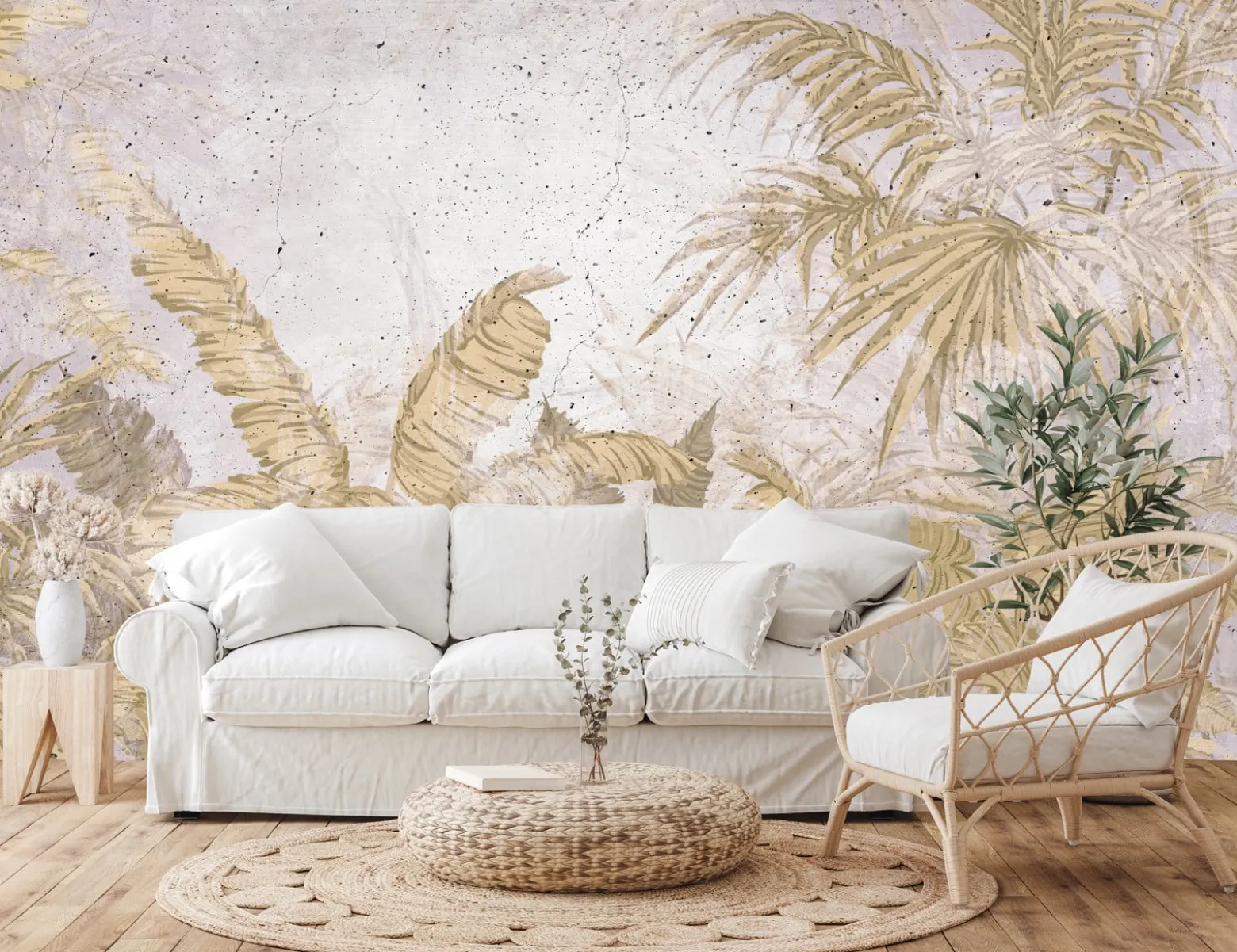 Fototapeta Liście Bananowce Palmy Styl Retro 90x60cm