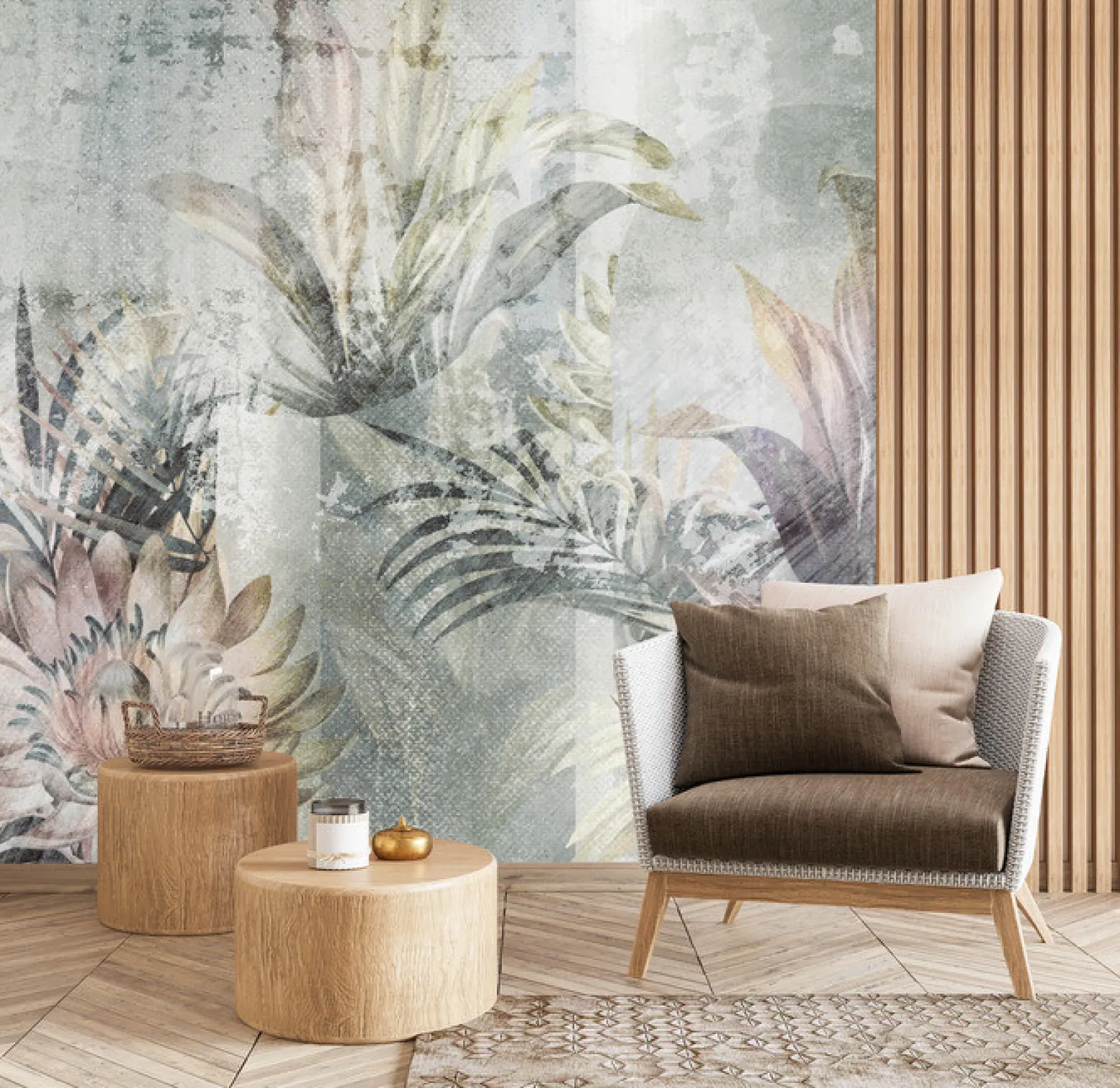 Fototapeta Liście W Stylu Vintage 90x60cm