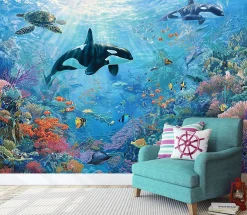 Fototapeta Ocean Niebieski Na Flizelinie Dla Dzieci 250x175
