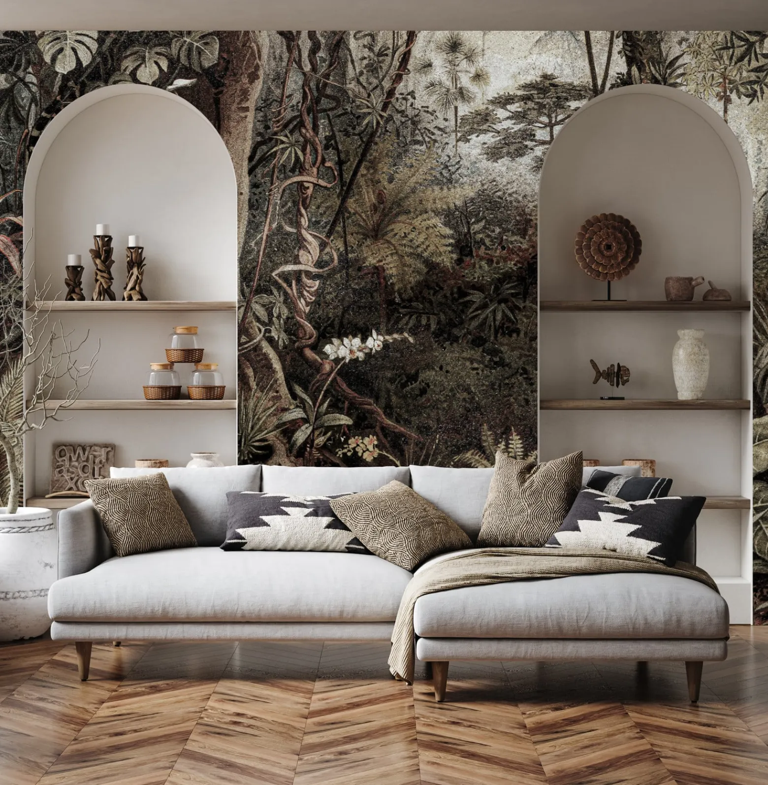 Fototapeta Abstrakcyjna Dżungla W Stylu Vintage 90x60cm