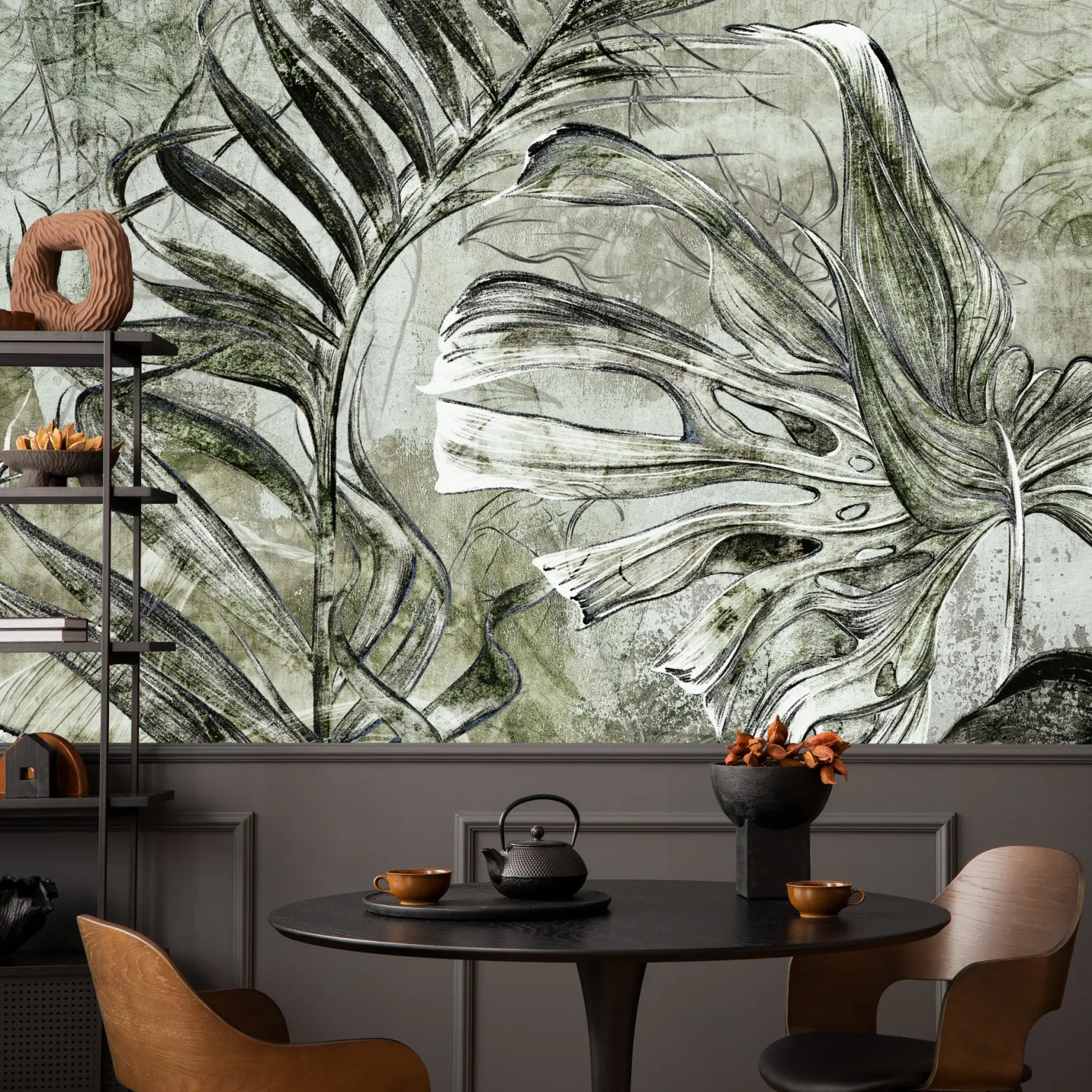 Fototapeta Abstrakcyjne Duże Liście Tropikalne 90x60cm