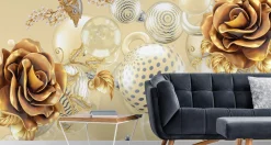 Fototapeta Abstrakcyjne Kule i róże 3D 90x60cm