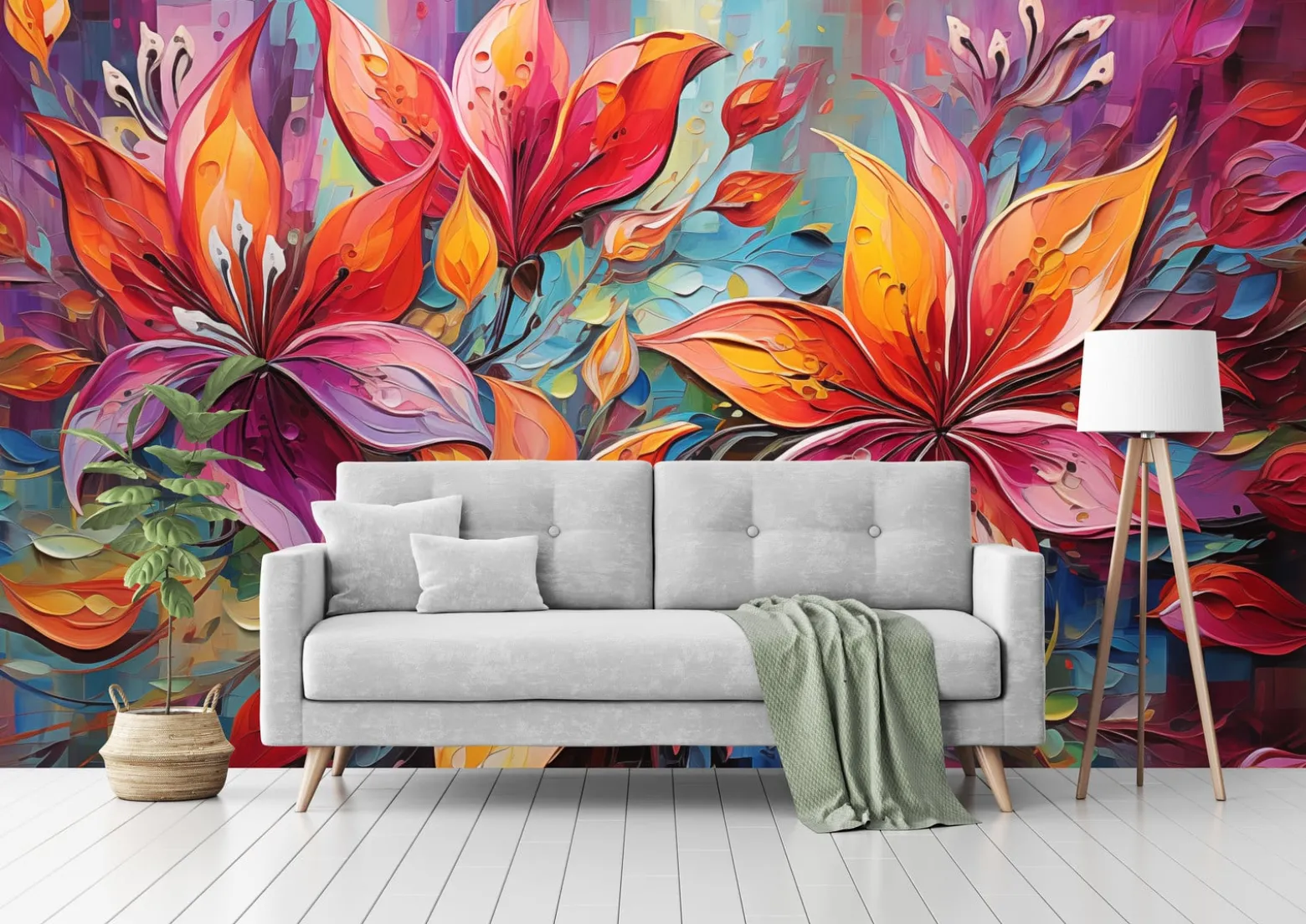 Fototapeta Abstrakcyjne Kwiaty W Stylu Vintage 520x318cm