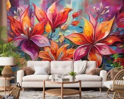 Fototapeta Abstrakcyjne Kwiaty W Stylu Vintage 104x70.5cm