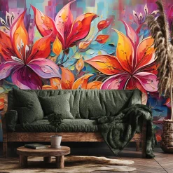 Fototapeta Abstrakcyjne Kwiaty W Stylu Vintage 104x70.5cm