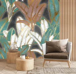 Fototapeta Abstrakcyjne liście bananowe 90x60cm