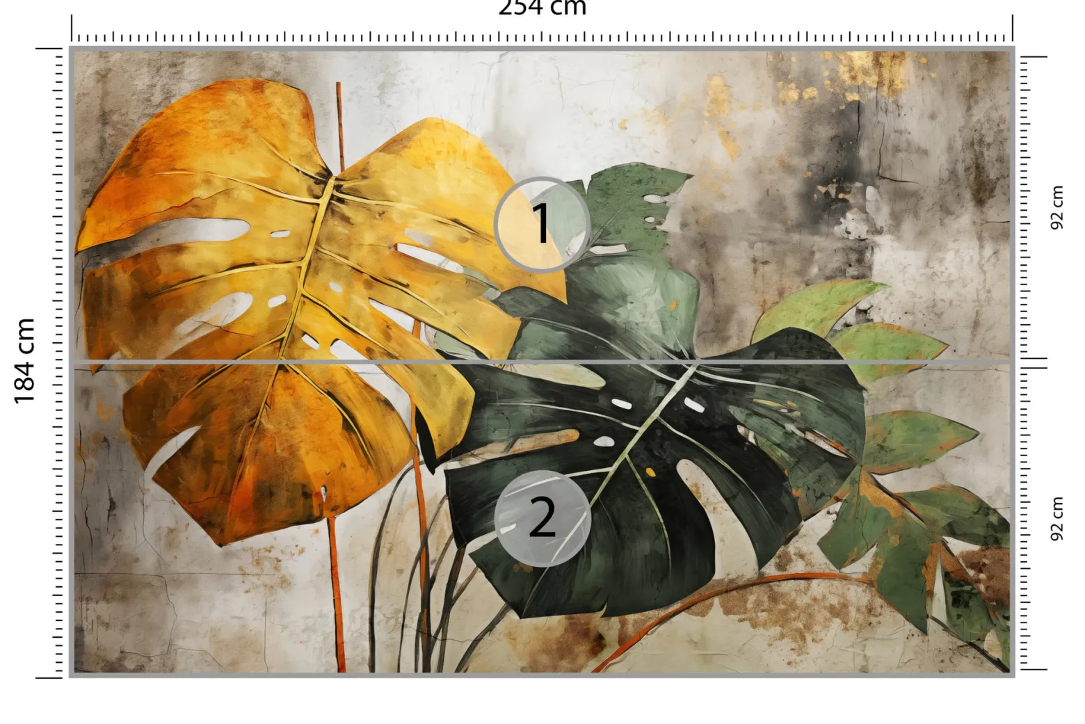 Fototapeta Abstrakcyjne Liście Monstery 254x184cm