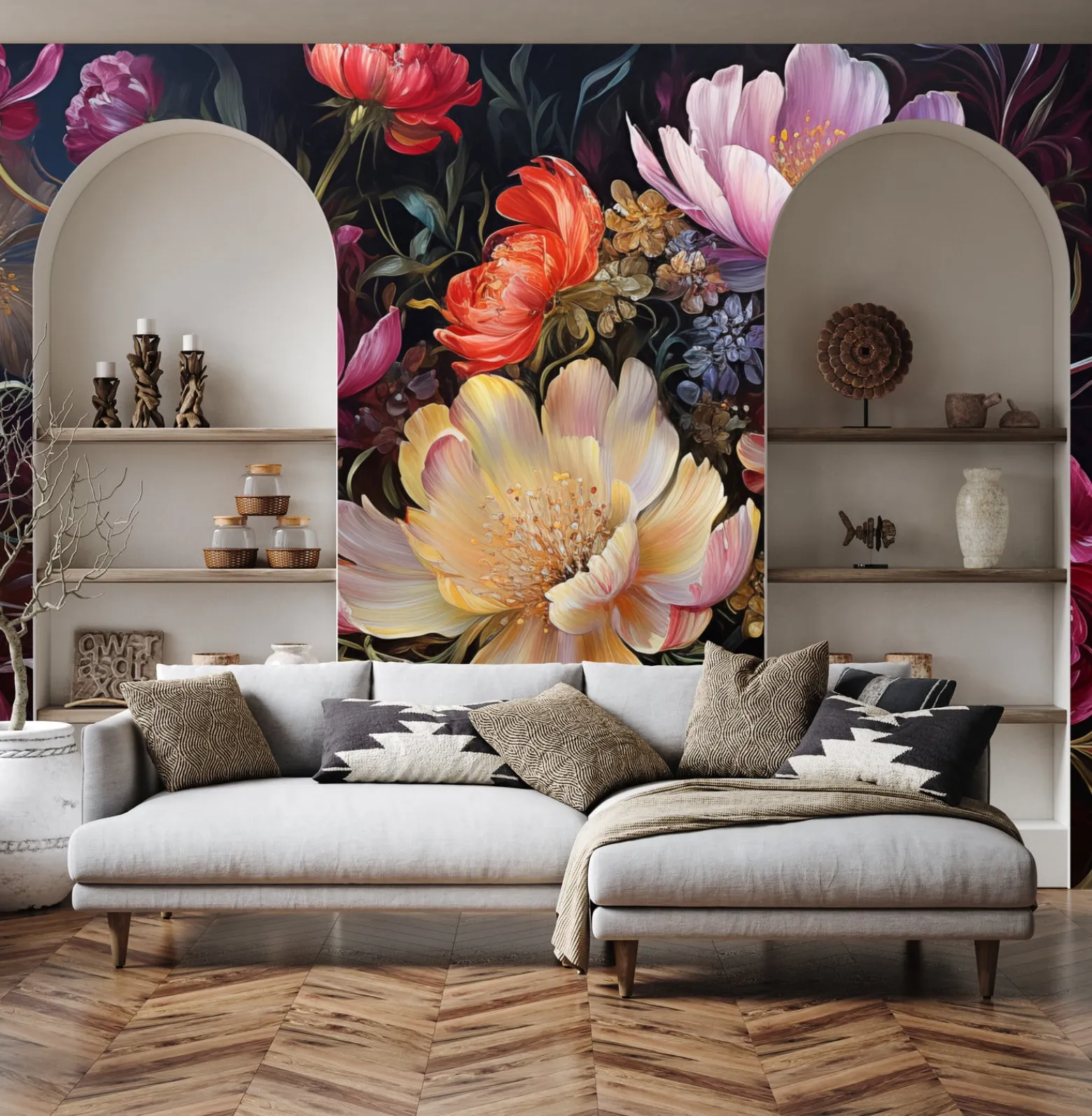 Fototapeta Abstrakcyjne Piwonie 312x219cm