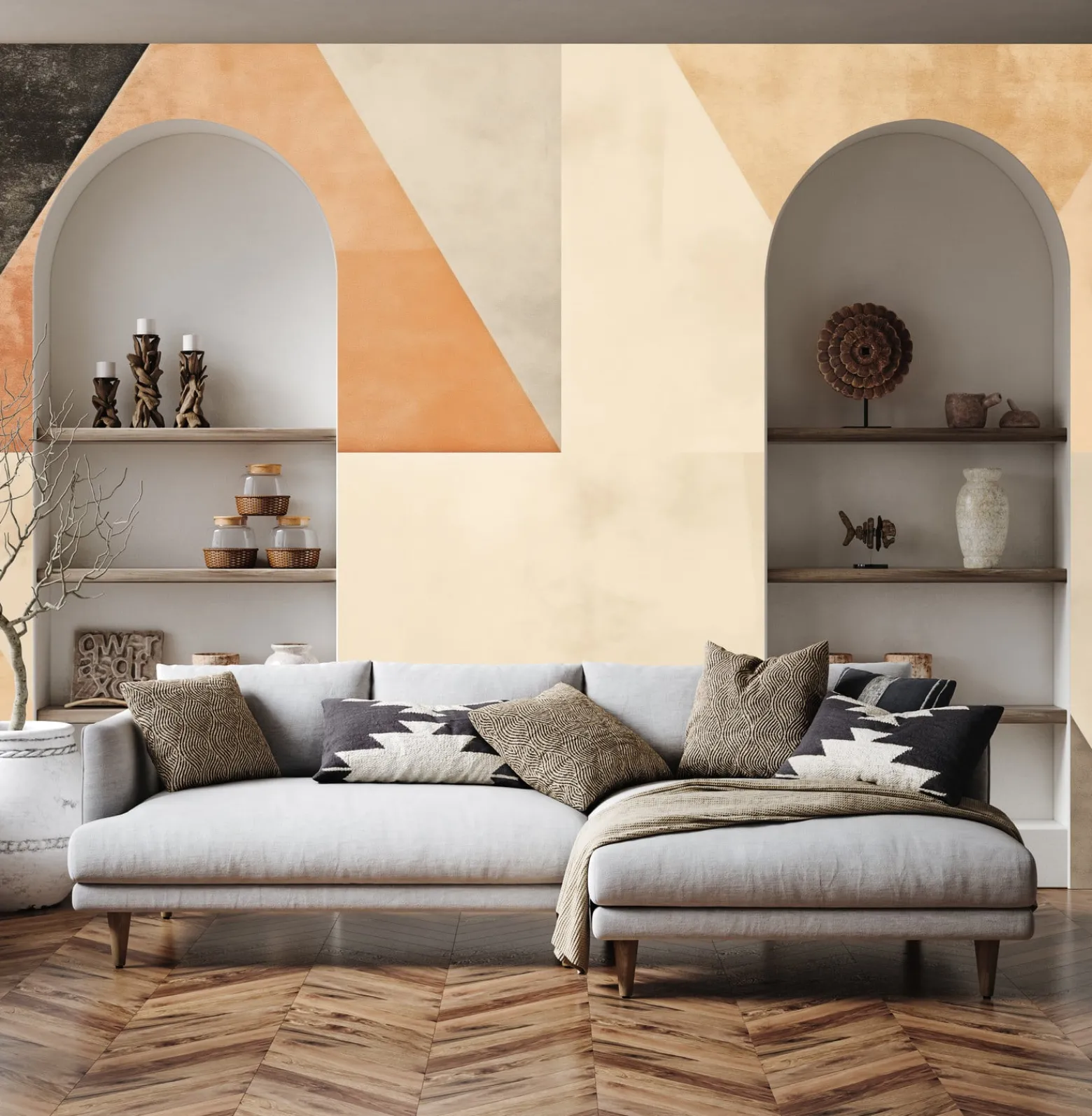 Fototapeta Abstrakcyjne Tło W Stylu Japandi 450x300cm