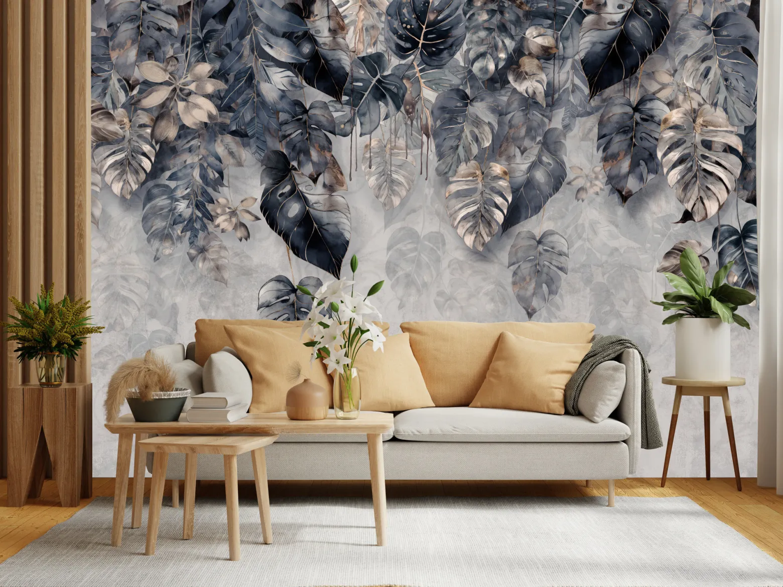 Fototapeta Abstrakcyjne Tropikalne Liście 3D 90x60cm