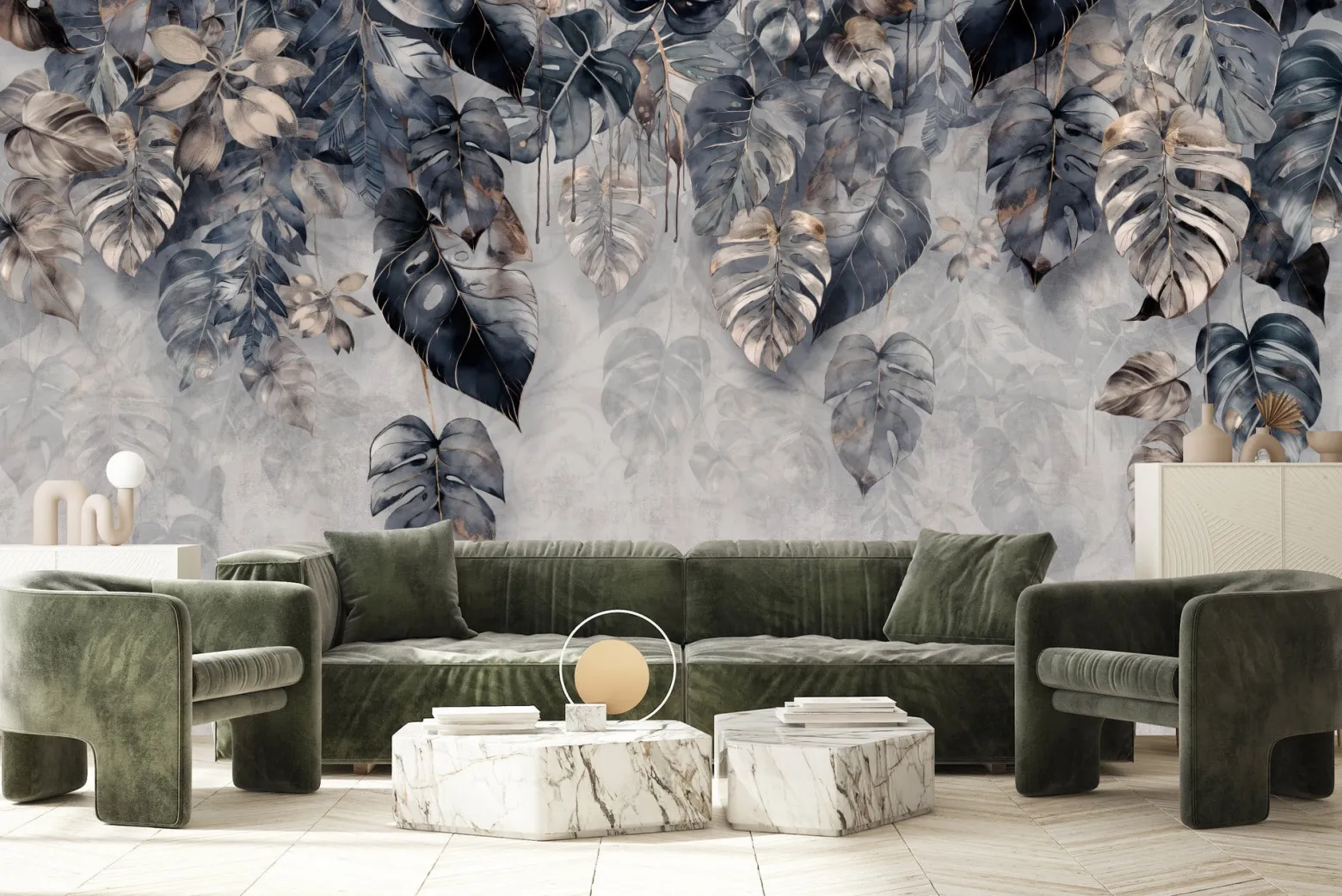 Fototapeta Abstrakcyjne Tropikalne Liście 3D 90x60cm