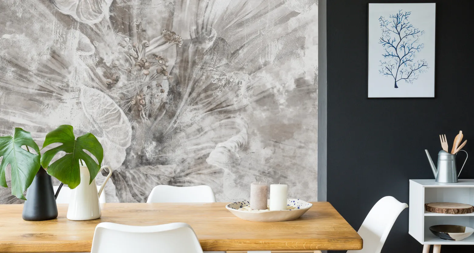 Fototapeta Abstrakcyjny Kwiat Na Betonie 90x60cm