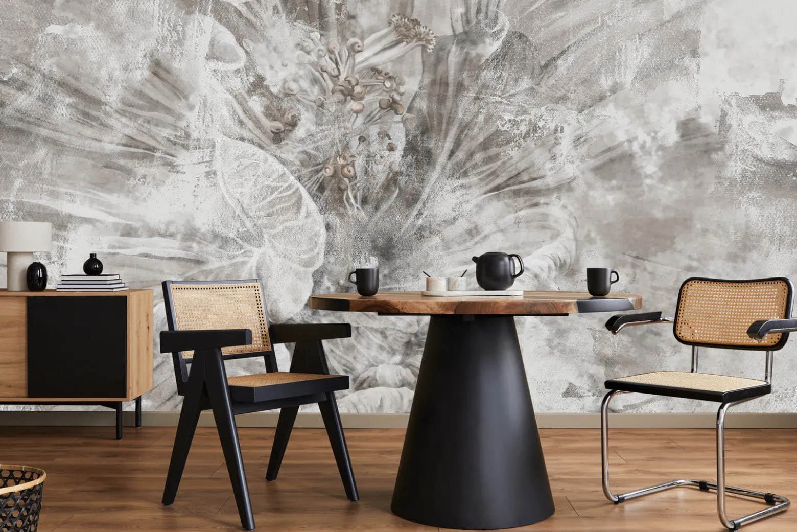 Fototapeta Abstrakcyjny Kwiat Na Betonie 90x60cm