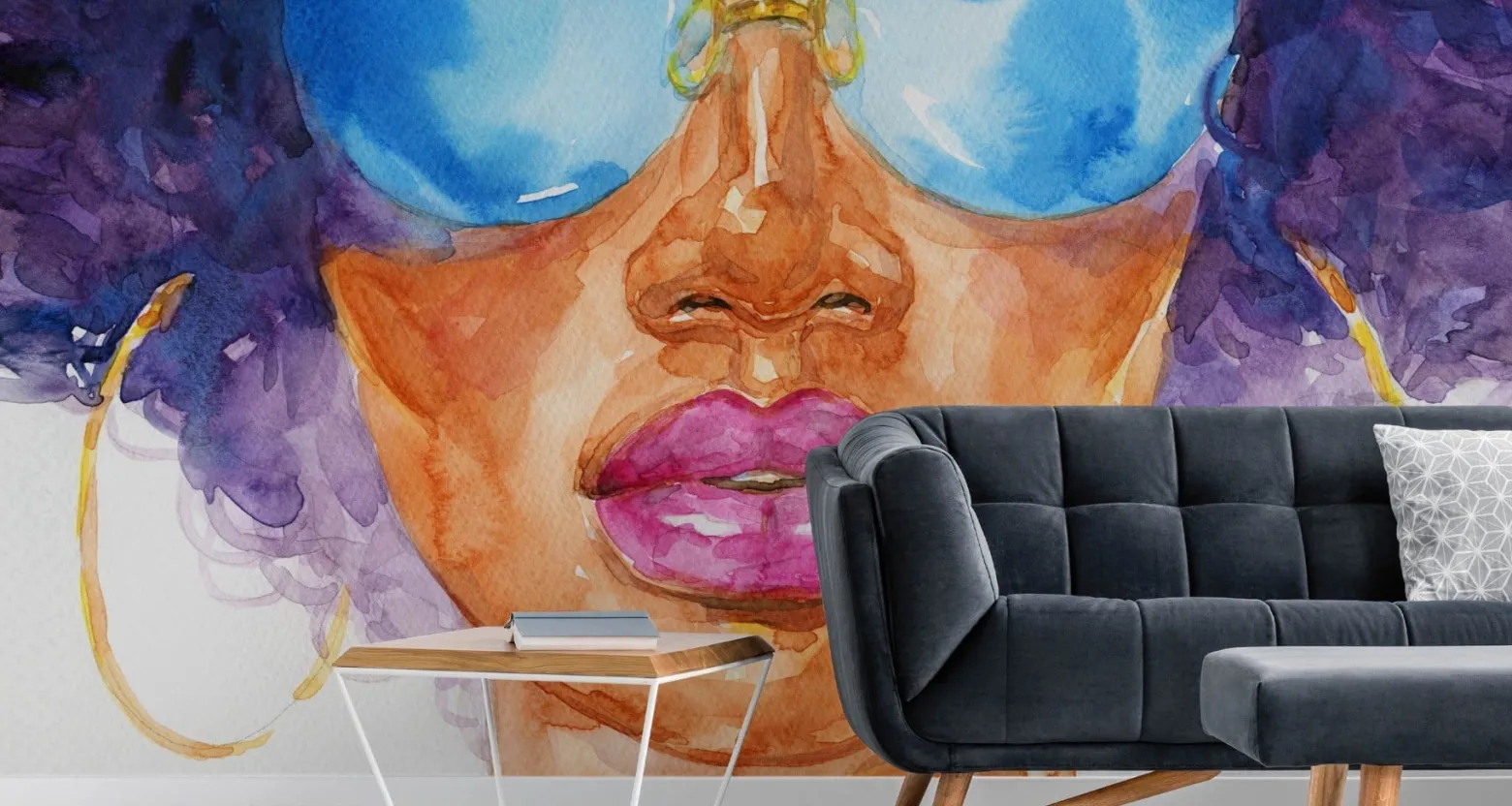 Fototapeta Akwarelowa TWARZ Kobiety 90x60cm