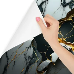 Fototapeta Ścienna Czarno-biały Marmur Efekt 3D 90x60cm