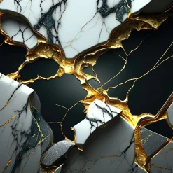 Fototapeta Ścienna Czarno-biały Marmur Efekt 3D 90x60cm