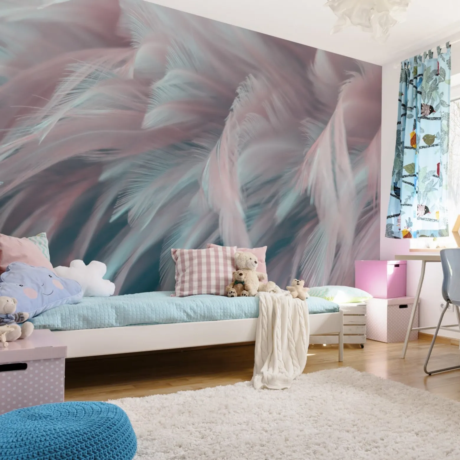 Fototapeta Ścienna Kolorowe PIÓRA 3D 90x60cm