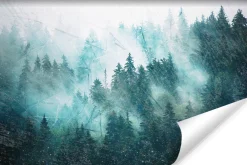 Fototapeta Ścienna LAS WE MGLE Pejzaż 3D 90x60cm