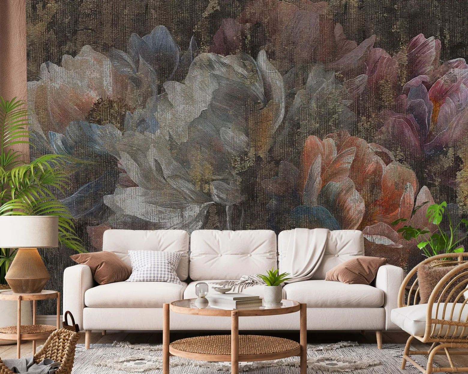 Fototapeta Ścienna Malowane Abstrakcyjne Piwonie 90x60cm