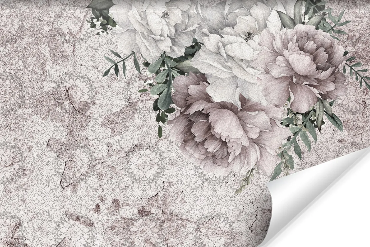 Fototapeta Ścienna PIWONIE Ornamenty 3D 90x60cm