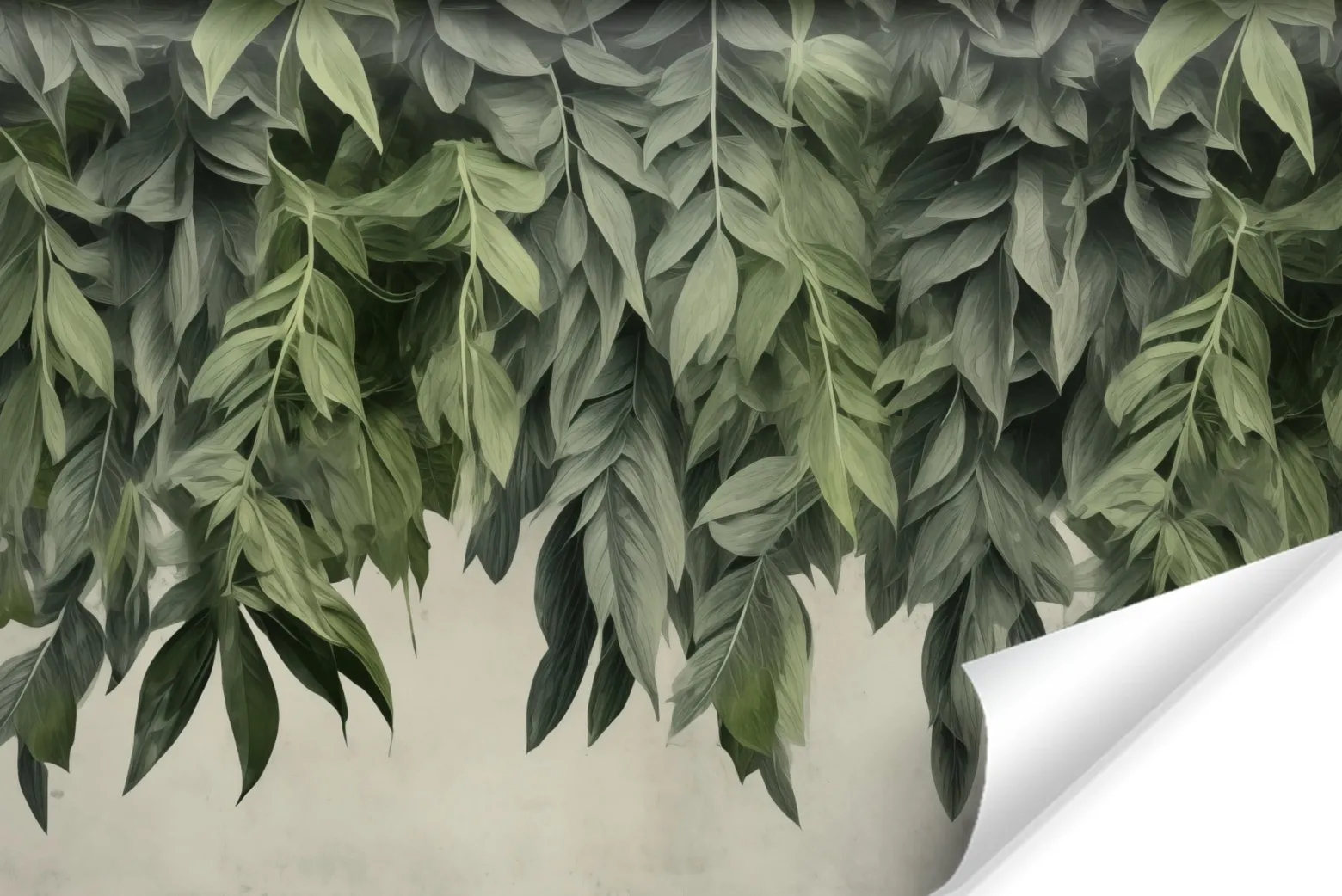 Fototapeta Ścienna Zielone Liście Na Betonie 90x60cm