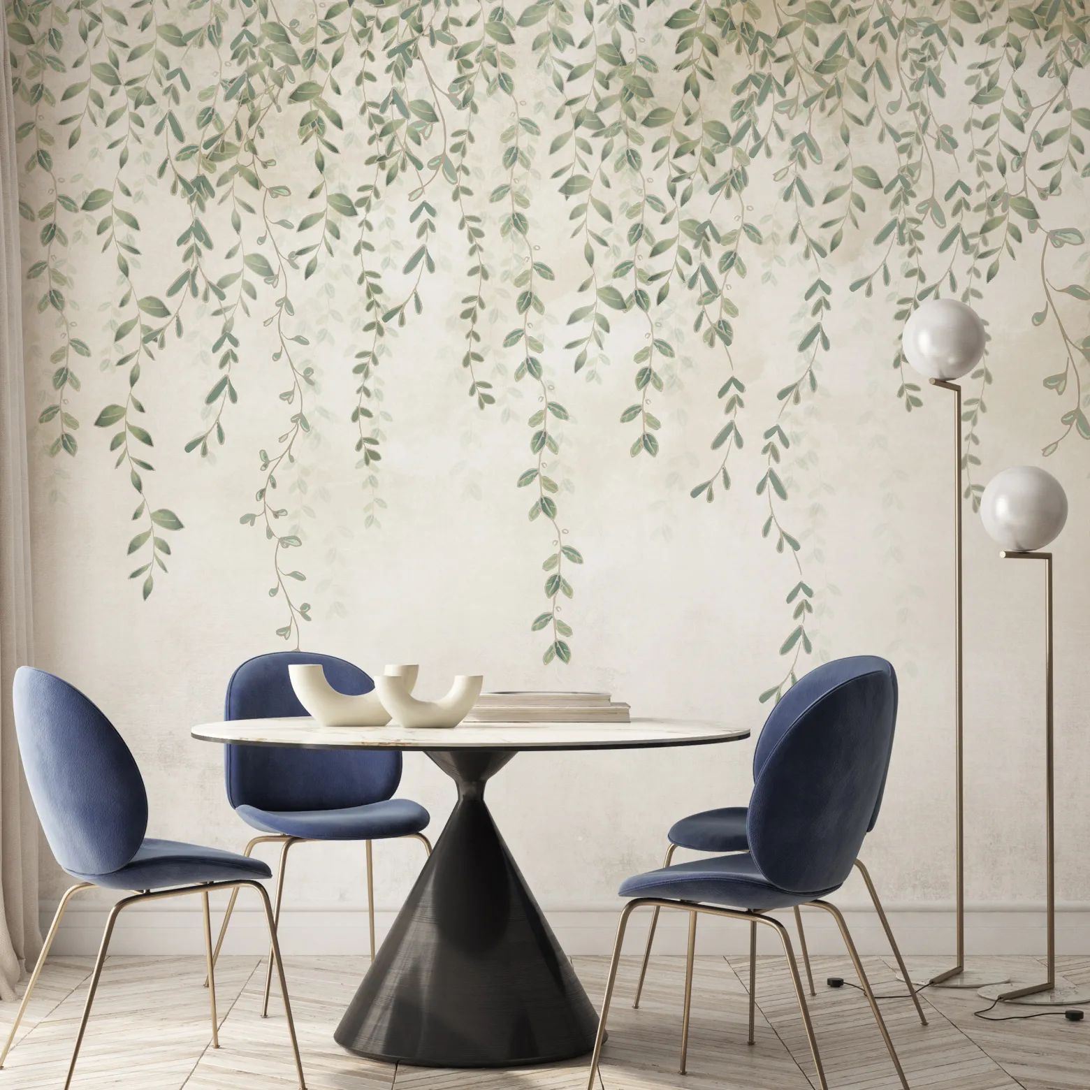 Fototapeta Dekoracyjna LIŚCIE Beton Natura 90x60cm