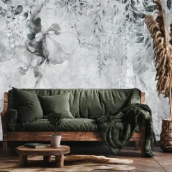 Fototapeta Delikatne Liście Na Betonie 90x60cm