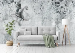 Fototapeta Delikatne Liście Na Betonie 90x60cm