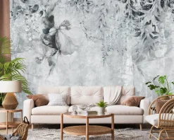 Fototapeta Delikatne Liście Na Betonie 90x60cm